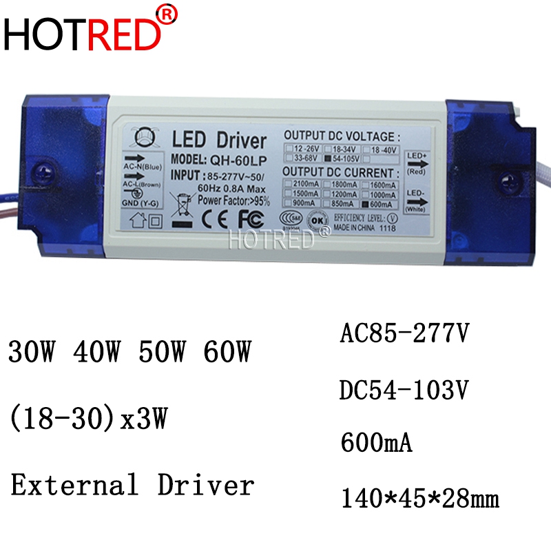 1PCS Constant Current Driver for 10-18pcs 3W High Power LED AC85-265V 