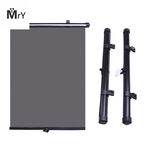 2Pcs Car Automatic Window Sun Block Roller Blinds Shades with 6 Suction Cups Automatic Retractable Car Window Universal Roller B ► Photo 1/6