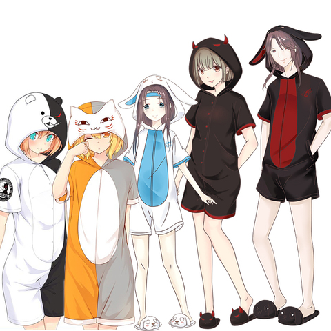 Danganronpa BEASTARS Naruro Natsume Yuujinchou Totoro Cosplay Onesies Pyjama Costume Monokuma Madara Halloween Pyjamas Sleepwear ► Photo 1/6