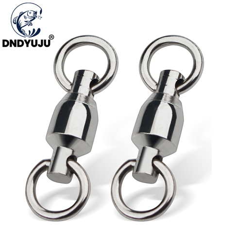 DNDYUJU 10pcs Stainless Steel Fishing Heavy Duty Ball Bearing Swivel With Solid Ring Connector Fishhook Tackle Accessory Tool ► Photo 1/6