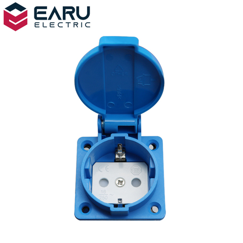 16A EU Standard  Waterproof  Socket  Industrial Household AC Power Dustproof  Outlet  Copper Contact Body Generator IP44 250V ► Photo 1/6