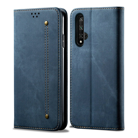 6.26'' Nova 5 T Flip Case 360 Protective Cloth Solid Wallet Phone Cover for Funda Huawei Nova 5T Case Haiwei Nova T5 Case Nova5t ► Photo 1/6