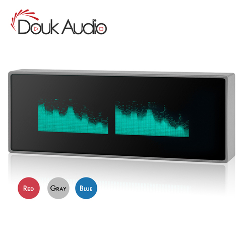 Douk Audio Line+Microphone VFD Music Spectrum Sound Level Indicator Home Clock Large Display Analog Audio VU Meter Dot Matrix ► Photo 1/6