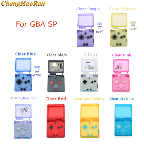 1set Clear Color Transparent For GBA SP for Gameboy Advance SP Full Housing Case Cover Replacement Housing Shell buttons ► Photo 1/6