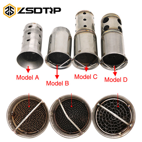 ZSDTRP 50.8mm 60mm Motorbike Universal Front Catalyst DB Killer Removable Silencer for Motorcycle Exhaust Muffler ► Photo 1/6