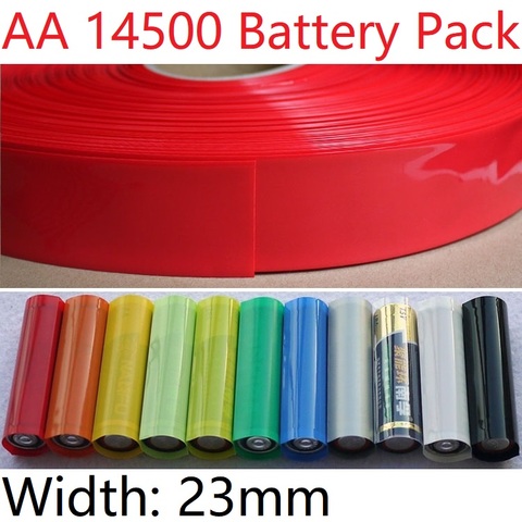 Width 23mm AA 14500 Lithium Battery Pack PVC Heat Shrink Tube Dia 14.5mm Insulated Film Wrap Protect Case Pack Wire Cable Sleeve ► Photo 1/5