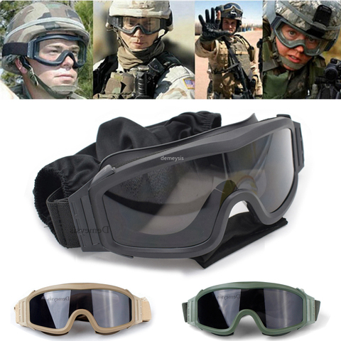 Tactical Goggles Airsoft Paintball Safety Military Glasses with 3 Interchangeable Lens for Riding Shooting Hunting CS War Game ► Photo 1/6