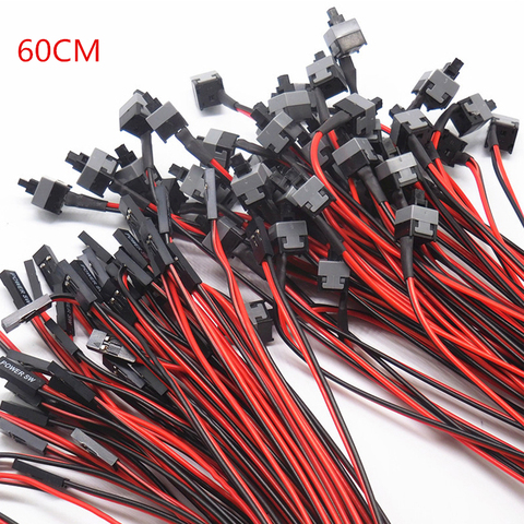 ATX 10PCS Desktop Computer 2 Pin PC Power on/off Push Button Reset Cable Cord switch Cables Re-starting SW I/O Re-set Power 60CM ► Photo 1/5