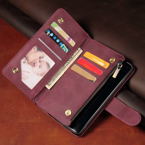 Luxury Leather Wallet For Xiaomi Poco M3 Case Magnetic Zipper Wallet Mobile Retro Wallet Flip Card Stand Poco M3 Mercury Cover ► Photo 1/6