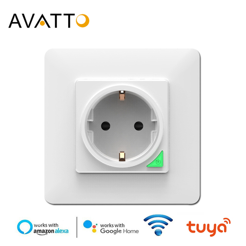 AVATTO Smart Wall Socket，Tuya Smart life APP Voice Remote Control EU 16A Wifi Power Plug Works With Google Home Alexa IFTTT ► Photo 1/6