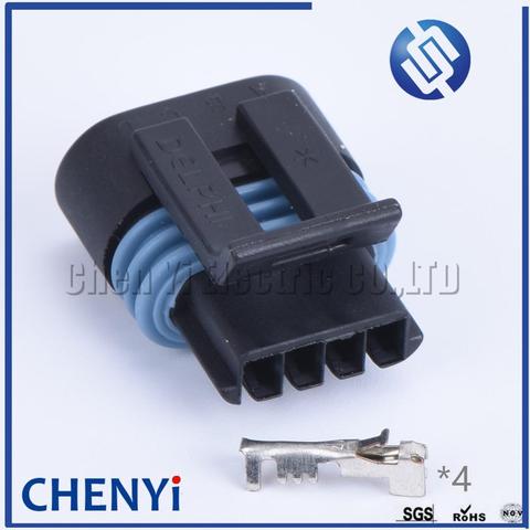 2 sets pcs 4 pin way Delphi female car intake pressure sensor connector plug 1.2L D4F auto Oxygen Sensor O2 connectors 12162190 ► Photo 1/5