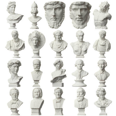 7CM Mini Celebrities Plaster Statue Gypsum Bust Portraits Greek Mythology Sculpture Drawing Practice Desktop Home Ornament ► Photo 1/6