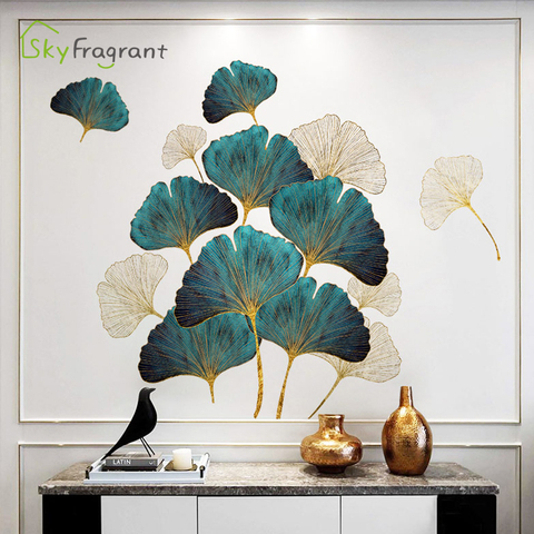 Fresh leaves wall stickers self-adhesive bedroom decor living room sofa background wall decor home warm sticker room decoration ► Photo 1/6