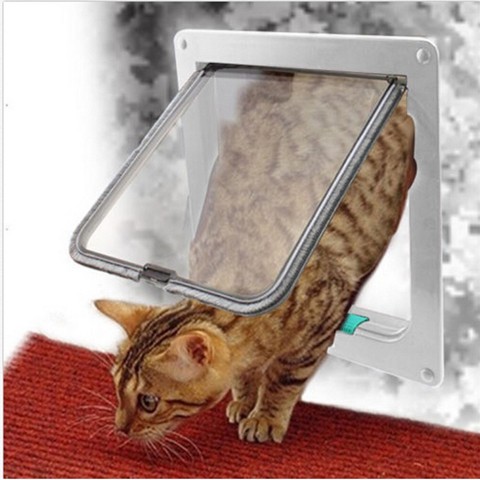 Pet Dog Cat Door 4 Way Locking Flap Door for Interior Exterior Doors Weatherproof Pet Doors for Cats Dogs Puppy Small Animals ► Photo 1/6