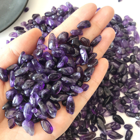 high quality Natural Amethysts Quartz Crystal Polished Gravel chips beads Specimen natural stones and minerals Fish Tank diy100g ► Photo 1/5