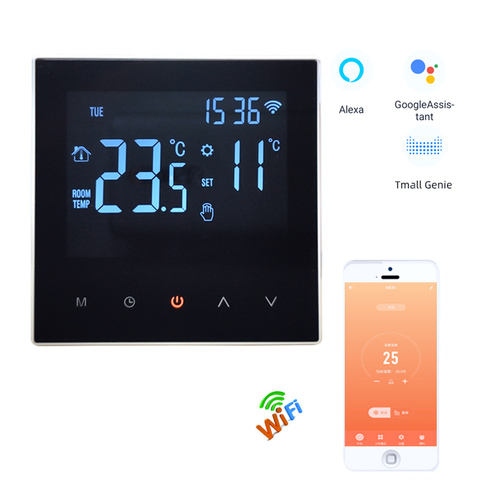 ME88 Electrical Wireless Thermostat Touch Screen Temperature Controller with Smart Home,Programmable Electric Underfloor Heating ► Photo 1/6