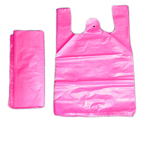 100pcs Pink Plastic Bag Supermarket Grocery Shopping Disposable with Handle Convenient Bag Kitchen Storage Clean Garbage Bag ► Photo 1/6