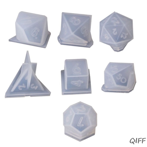 7 Shapes Dice Fillet Square Triangle Dice Mold Dice Digital Game Silicone Mould ► Photo 1/6