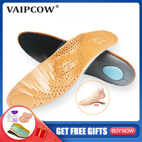2 pairs more favorable Premium Leather Orthotic insole for Flat foot Shoe Insoles Arch Support orthopedic Pad for Correct OX Leg ► Photo 1/6