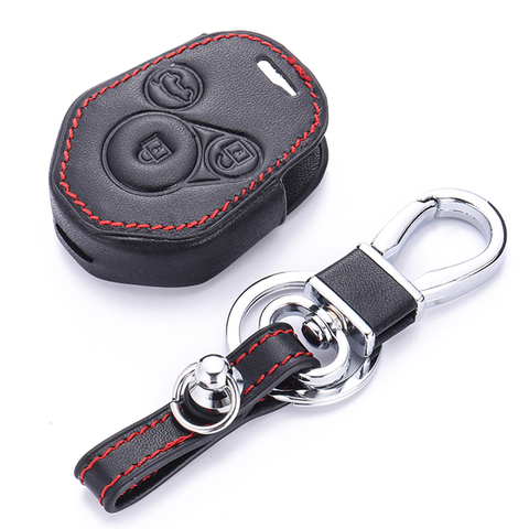 Top Layer Leather Car Remote Key Case Cover for Subaru Impreza Legacy Outback XV Leather Car Auto Accessories Key Cases Chain ► Photo 1/6