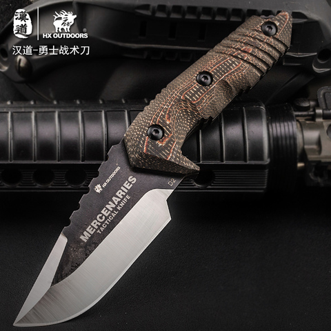 Hx Outdoors Warrior Tactical Knife D2 Blade G10 Handle Survival Hunting Camping Tool Rescue Knives With Kydex Dropshipping ► Photo 1/6