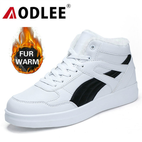 Fur Warm Shoes Men Sneakers Ankle Boots Winter High Top Boots Leather Shoes Men Sneakers Shoes Casual tenis masculino adulto ► Photo 1/6