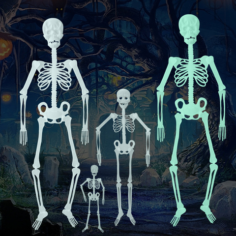 Wholesale 1Pc Horror Luminous Movable Skull Skeleton Halloween Props Glow halloween eve Scary Halloween Decoration ► Photo 1/6