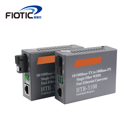 1 pair HTB-3100 10/100M optical fiber network Media converter FTTH Fibra Optic Transceiver Converter single mode Single fiber ► Photo 1/6