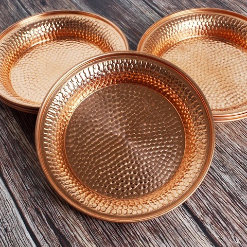 7pcs Pure Copper Drinking Plate Pure Brass Auspicious Tibetan Holy Water Cup Collection Buddhist Bowl Home's Gift Decorative ► Photo 1/6