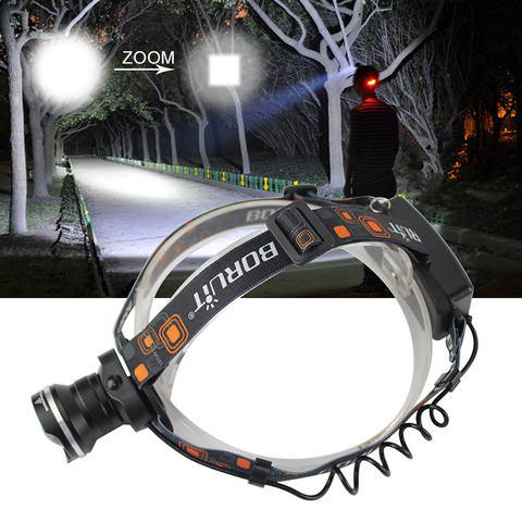 BORUiT RJ-2190 XML T6 LED Headlamp 3-Mode Zoom Headlight High Power 3000LM Head Torch 18650 Rechargeable Hunting Flashlight ► Photo 1/6