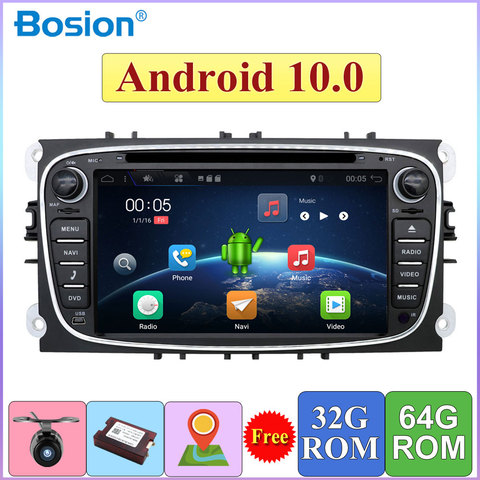 DSP 2 Din Android 10 Car DVD Multimedia Player GPS Navi For Ford Focus 2 Mondeo Galaxy S-Max Wifi Audio Radio Stereo Unit 4G+64G ► Photo 1/6