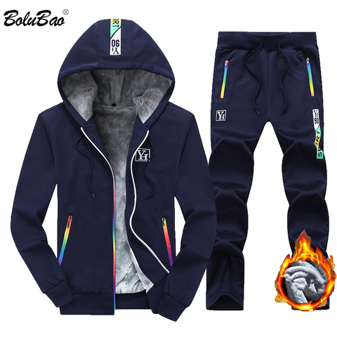 BOLUBAO Brand Men Tracksuit Sets Men's Hooded Jacket + Pant 2 Piece Sportswear Sets Fashion Casual Suit Set Male ► Photo 1/6