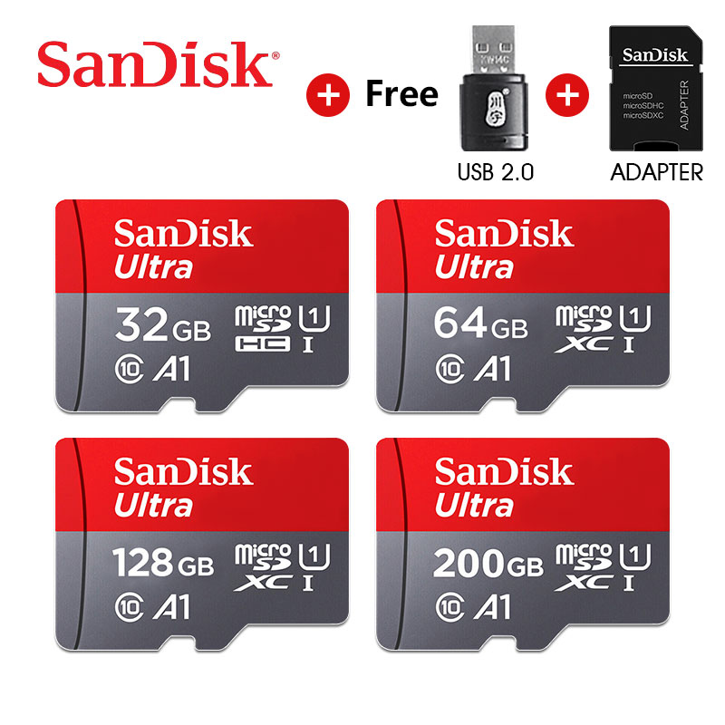 SanDisk Ultra Micro SD 32GB 64GB 128GB Class 10 SDHC SDXC Memory Card & Adapter 