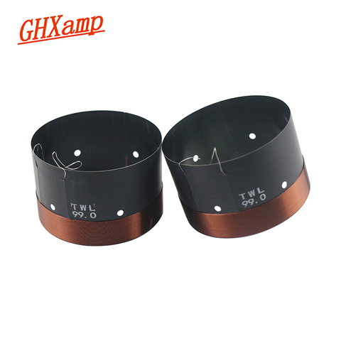 Ghxamp 2pcs 99mm woofer voice coil 6 ohm Black aluminum Round Copper wire High Power Bass voice coil For Stage Speakers ► Photo 1/6