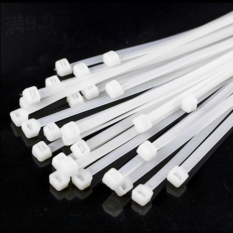 100pcs/bag cable tie Self-locking plastic nylon tie White Organiser Fasten Cable Wire Cable Zip Ties ► Photo 1/4