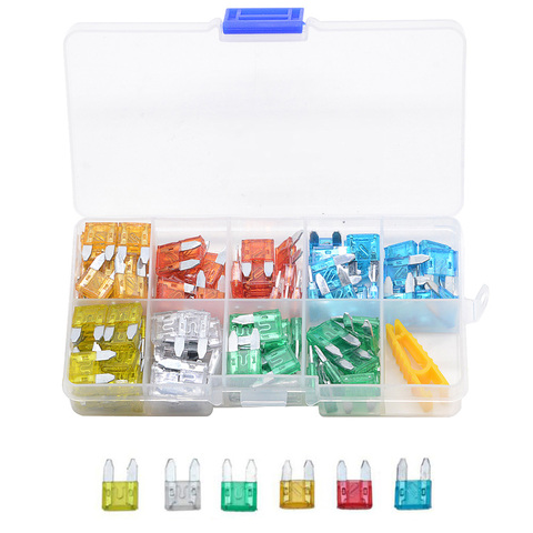 120pcs/lot Car Truck Small Size MINI Blade Fuses 5A 10A 15A 20A 25A 30A AMP Plastic Box Assortment with Clip ► Photo 1/6