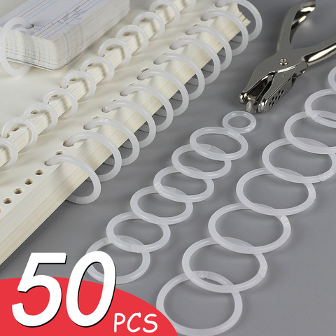 50pcs Binder Ring Loose-leaf Binder Ring Plastic Ring Puncher Ring Buckle Ring Removable Binding Notebook Binder Plastic Ring ► Photo 1/5