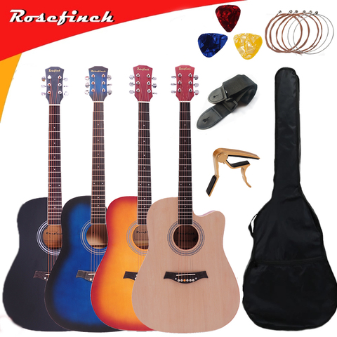 41 inch Basswood Beginner Guitar Entry 6 String Ballad Wood Guitar Ukulele  Acoustic Guitar With Wooden/Black/Blue/Sunset AGT123 - Price history &  Review, AliExpress Seller - Rosefinch Music Store