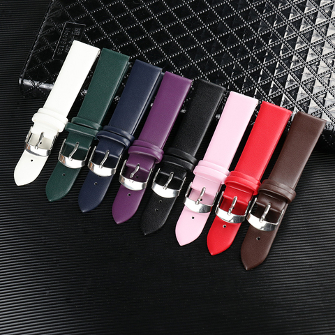 Animal Skin Watch Strap 8mm 10mm 12mm 14mm 16mm 18mm 20mm 24mm Genuine Leather Band Brown Red White Pink Black Color Watchbands ► Photo 1/6