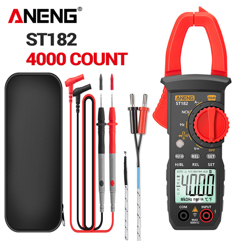 ANENG ST182 Digital Clamp Meter AC Current Multimeter DC/AC Voltage Ammeter Voltage Tester Amp Hz Capacitance NCV Ohm Test ► Photo 1/6