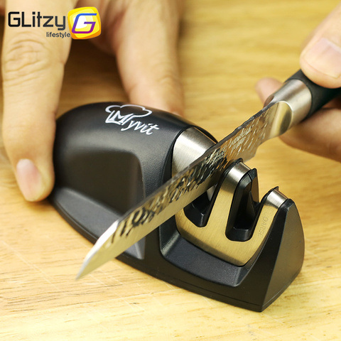 Knife Sharpener 2 Stages Knife Sharpening stone Grindstone Whetstone Grinder Household Diamond And Ceramic Stages Anti-slip Base ► Photo 1/6