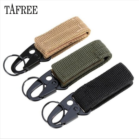 TAFREE Outdoor tactical nylon ribbon buckle Keychain multi-functional mountaineering olecranon hook MOLLE hook Key Belt ► Photo 1/6