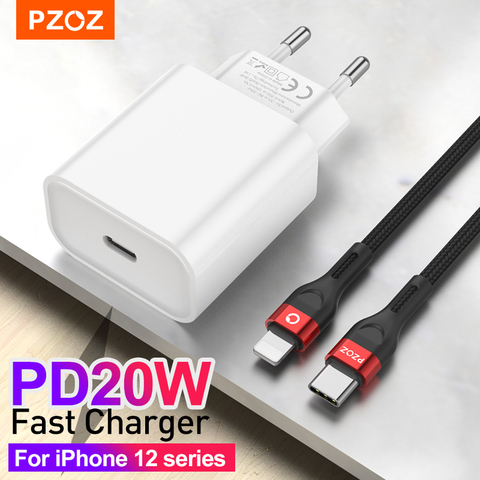 PZOZ Usb C Charger PD 20W Fast Charging For iphone 12 Pro MAX 12 Mini 11 Xs Xr X 8 plus PD Charger For IPAD pro ipad air 4 2022 ► Photo 1/6