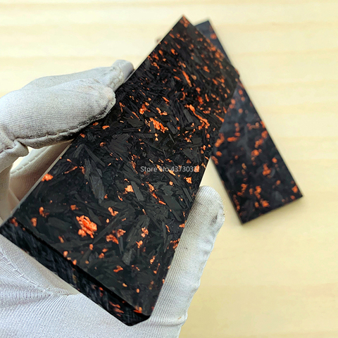 1piece CF Copper Foil Powder Compression Patch Plate for DIY Knife Handle Material Carbon Fiber Black Marble with Resin ► Photo 1/5