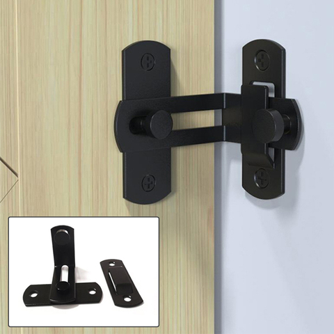 1pc Barn Door Cast Metal Hook Latch Lock Texture Country Rustic Decoration Ornament American Right Angle Sliding Door Buckle ► Photo 1/6