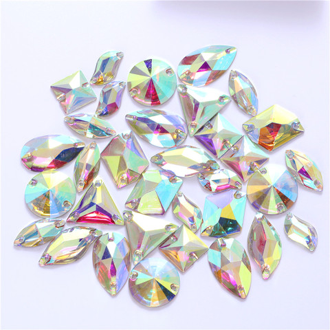 Mix shapes Best Quality Resin Sewing Rhinestone Crystal AB Flatback Sew On Stones Strass for Clothing Accessories Shoes ► Photo 1/6