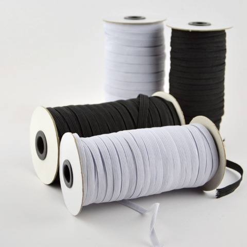 Elastic Bands White and Black 5 Meters 6/8/10/12/15/20/30/35/40mm Polyester Elastic Bands for Clothes Garment Sewing Accessories ► Photo 1/6