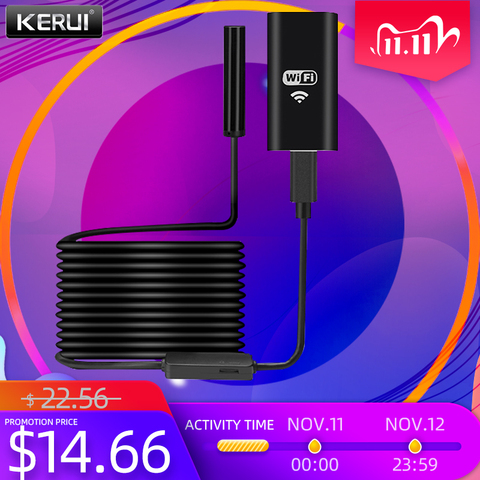 KERUI Wifi Endoscope Camera Mini 1m 2m 5m Wireless 1200P HD waterproof Endoscope Borescope Inspection for Android iPhone Camera ► Photo 1/6