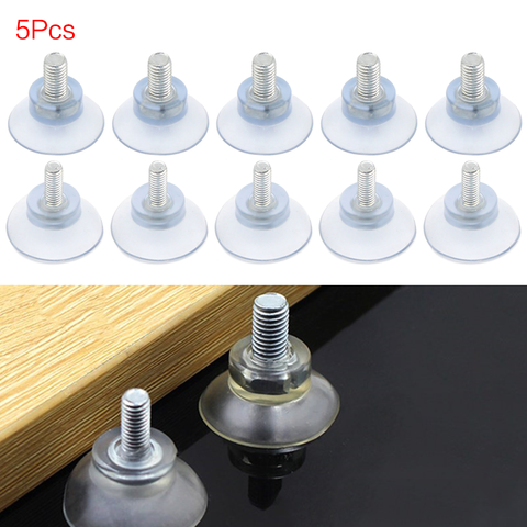 5 Pcs M6/M8 Screw Rubber Suction Cup Transparent Sucker Plastic Hooks for Glass Table Tops Storage Tool ► Photo 1/6