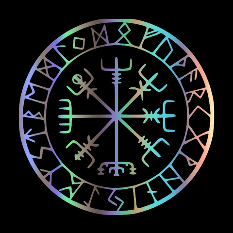 30635# Viking Protection Runes Vegvisir Compass Meval car sticker reflective decal waterproof stickers on rear bumper window ► Photo 1/6